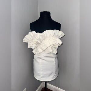 DO+BE White off the shoulder Ruffle Dress